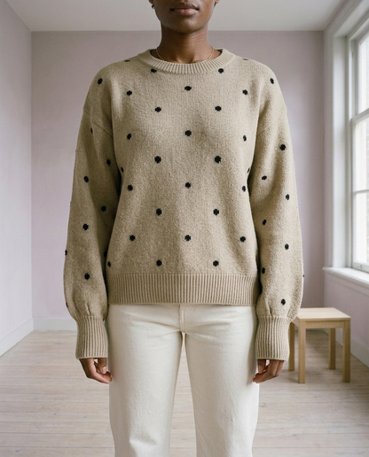Elsina | Dotted Crewneck Sweater