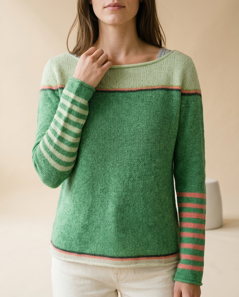 Eirea | Color-Block Boat Neck Sweater