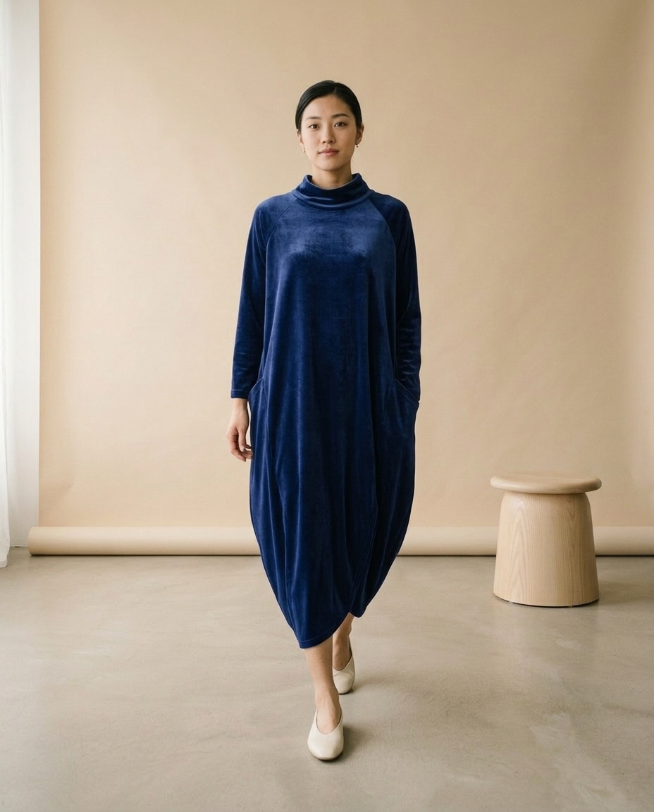 Videa | Velvet Cocoon Midi Dress