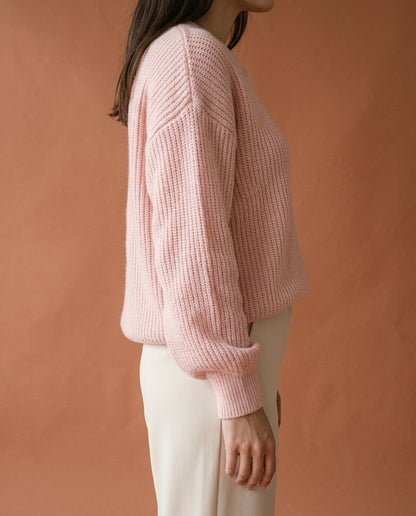 Rosiel | Ribbed Button-Neck Pullover