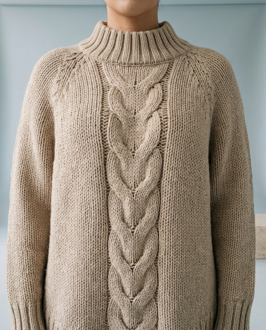 Jolina | Cable-Knit High-Neck Sweater