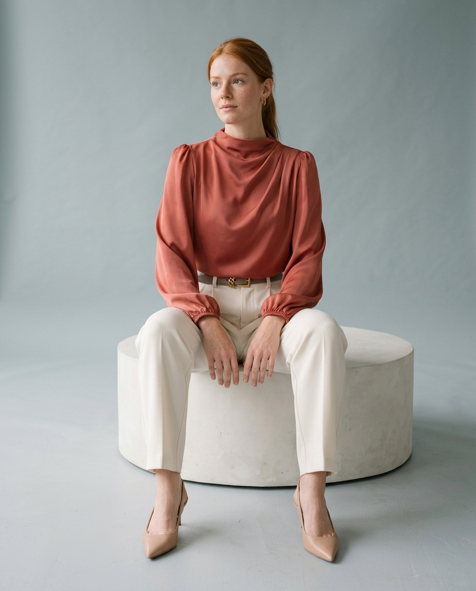 Bellya | Draped Long-Sleeve Blouse