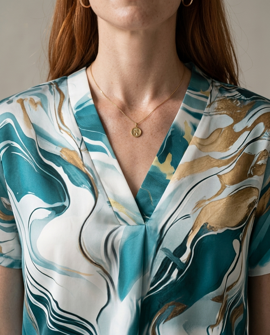Ledina | Flowing V-Neck Button-Front Blouse