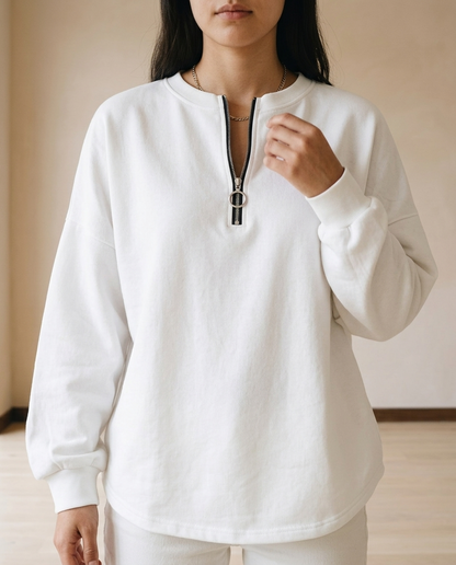 Tuvea | Quarter-Zip Crew Neck Sweatshirt