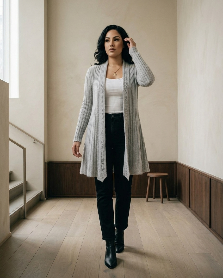 Ximenea | Ribbed Open-Front Cardigan