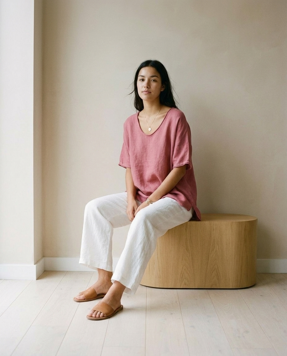 Ceitya | Draped Scoop-Neck Blouse