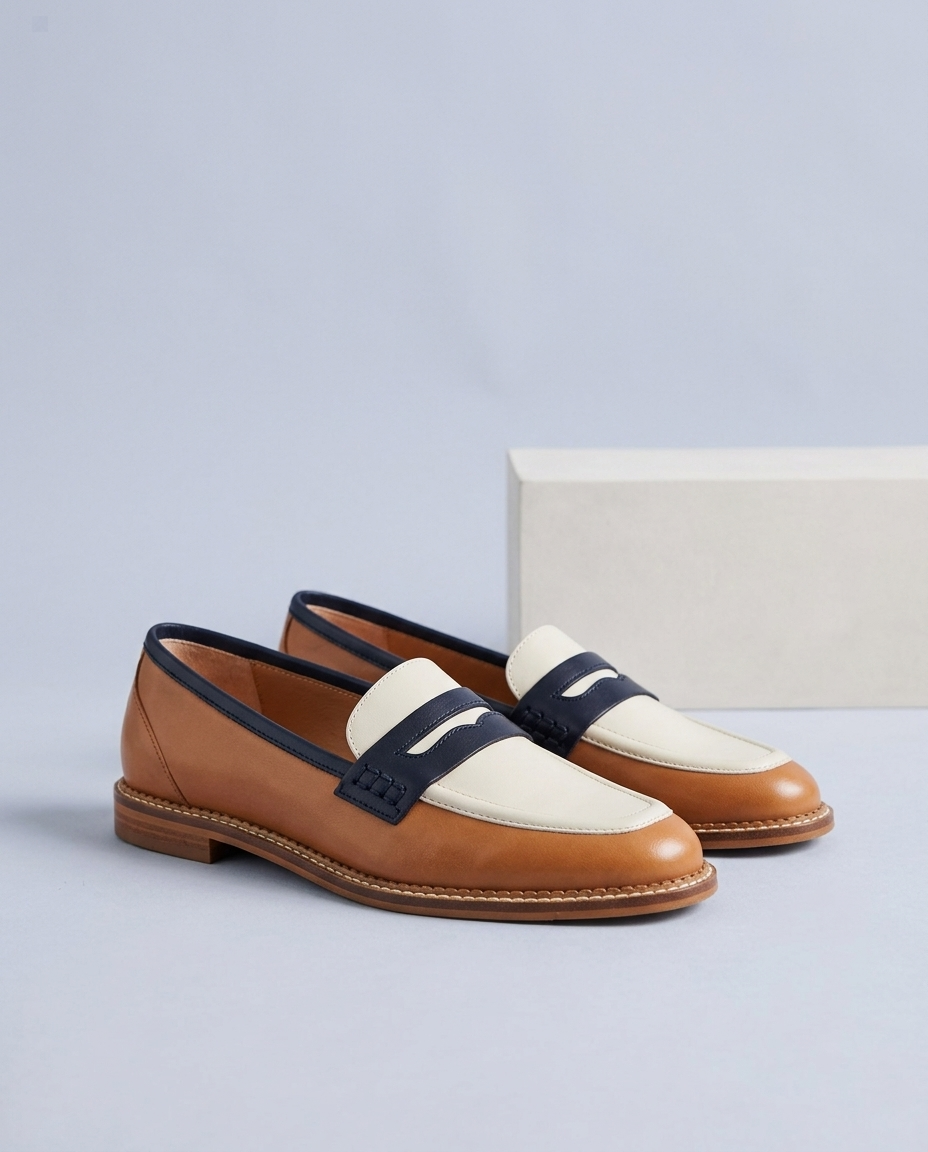 Kinine | Color-Block Penny Loafers