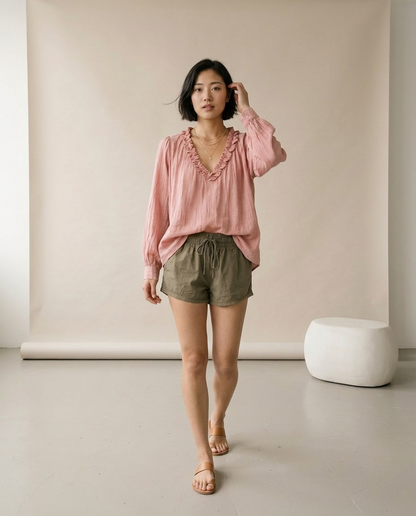 Raniel | Ruffled V-Neck Blouse
