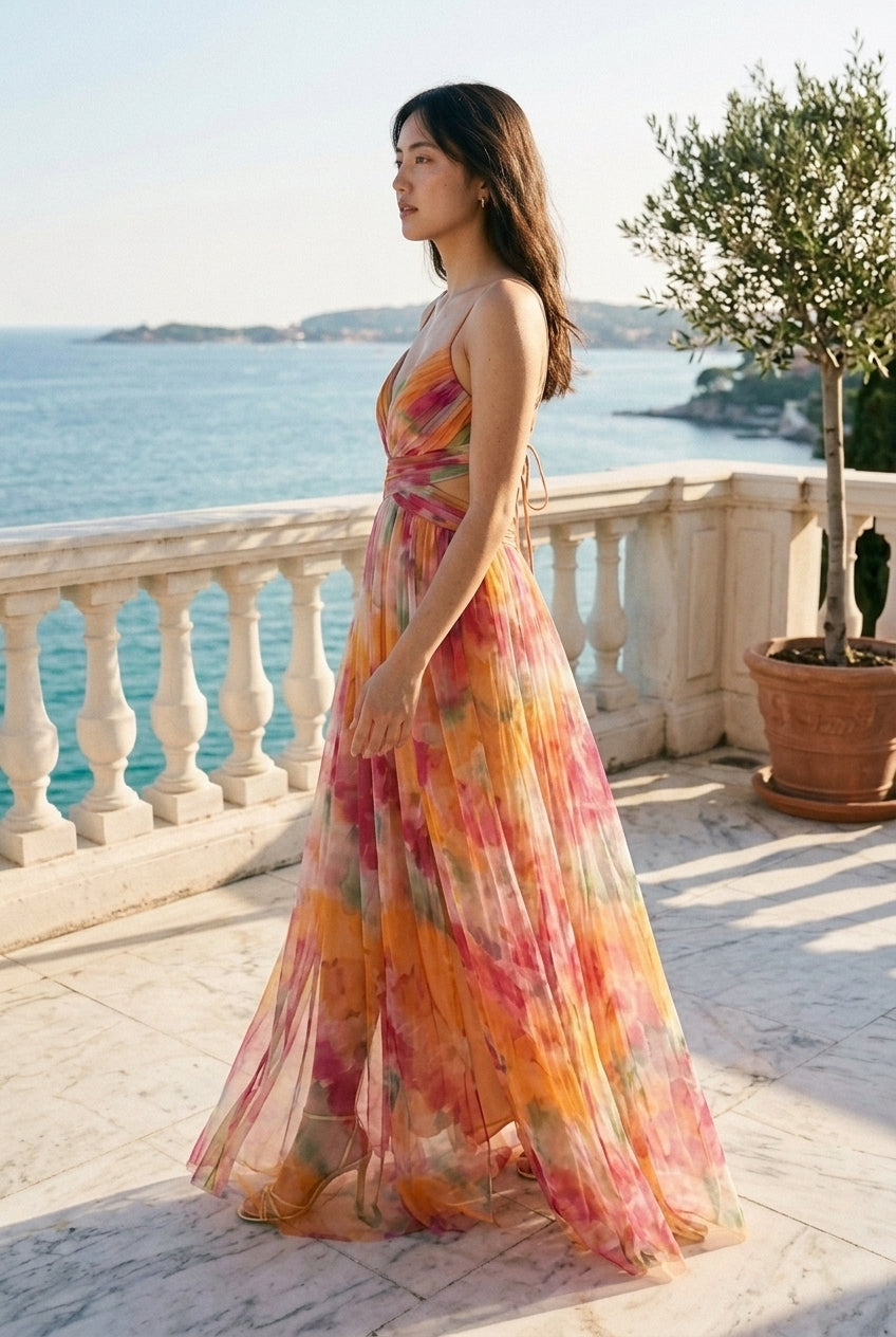 Isoldea | Floral Sleeveless Maxi Dress