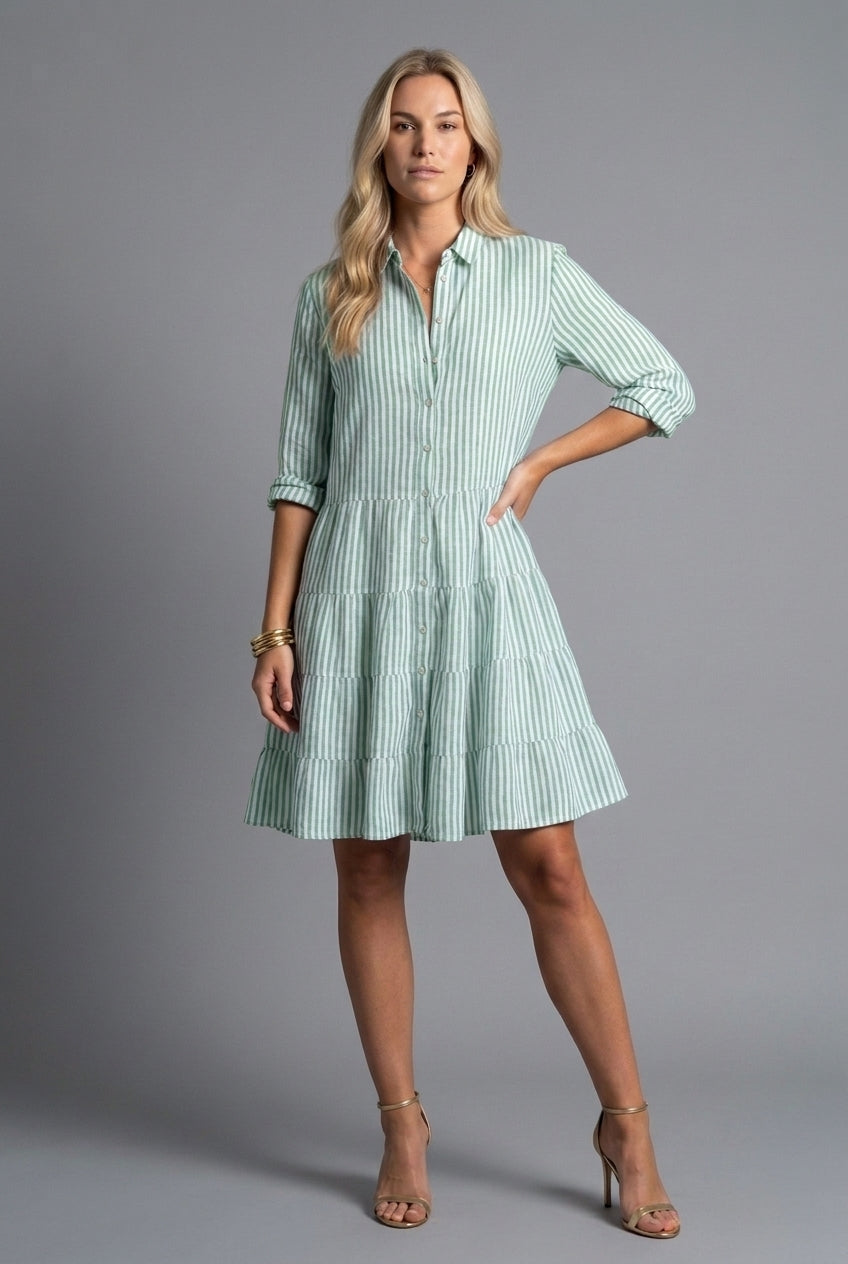 Lullyn | Striped Long-Sleeve Mini Dress