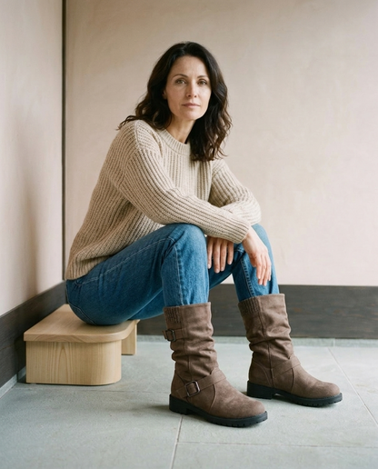 Griel | Slouchy Buckle Mid-Calf Boots