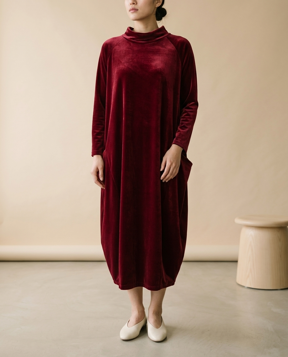 Videa | Velvet Cocoon Midi Dress