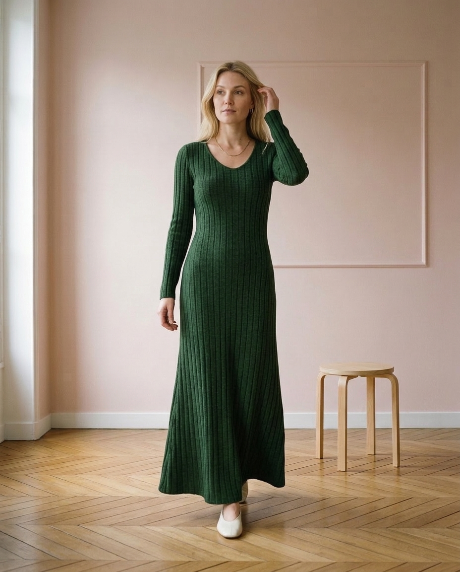 Zadia | Ribbed Maxi Sweater Dress