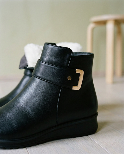 Arnlyn | Plush-Lined Buckle Ankle Boots