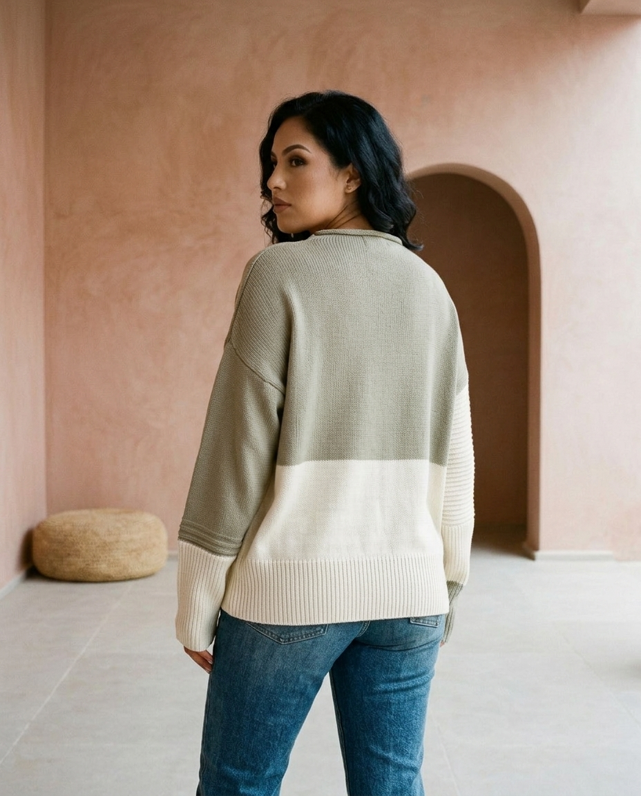 Inkia | Colorblock Crewneck Sweater