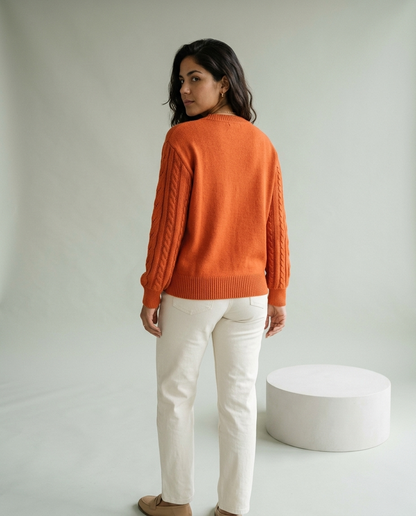 Eirlyn | Cable Knit Eyelet Sweater