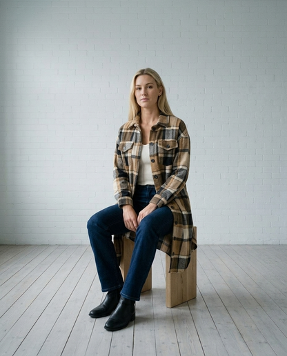 Dorea | Longline Checked Coat