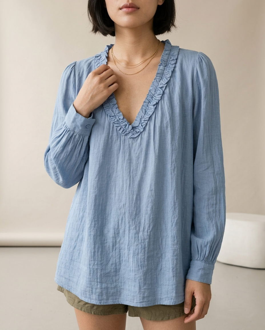 Raniel | Ruffled V-Neck Blouse