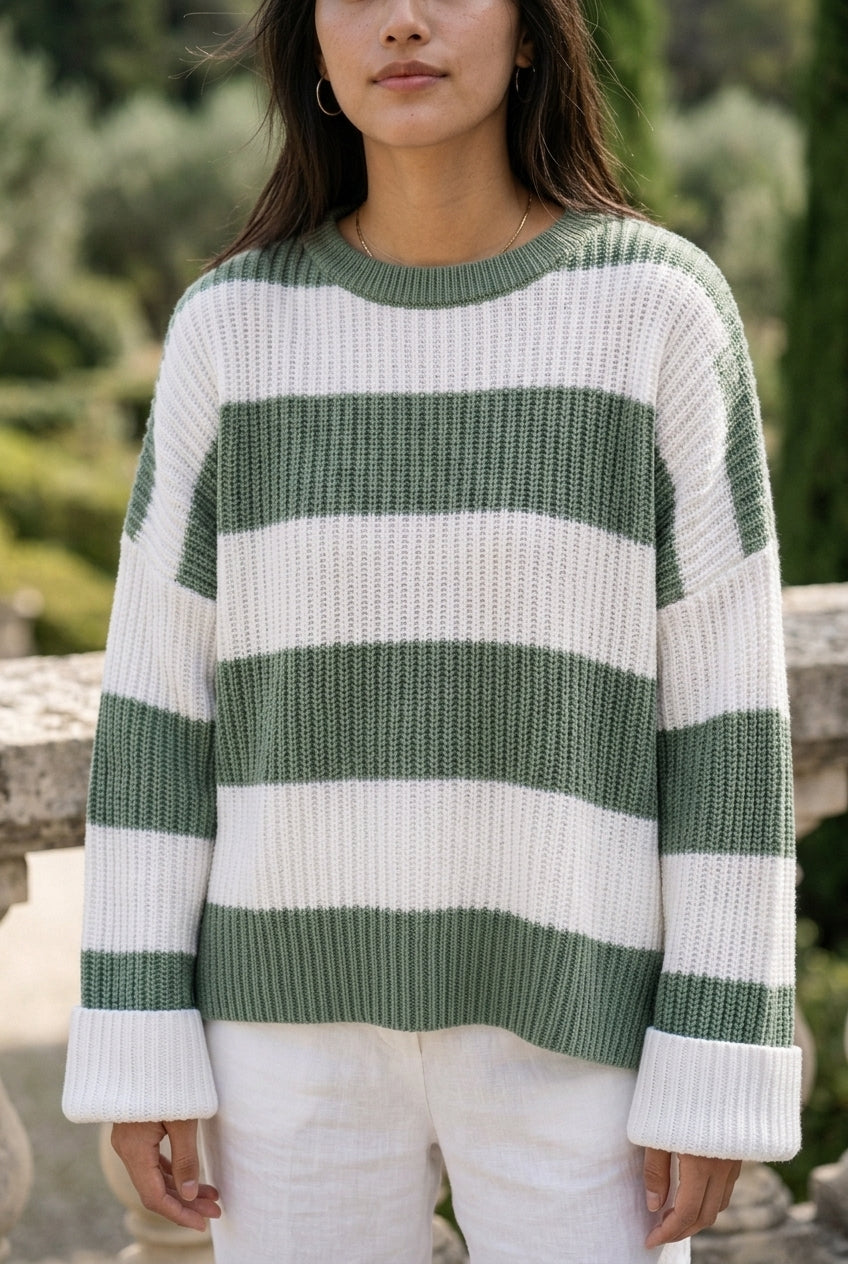 Anelle | Relaxed Ribbed Striped Sweater