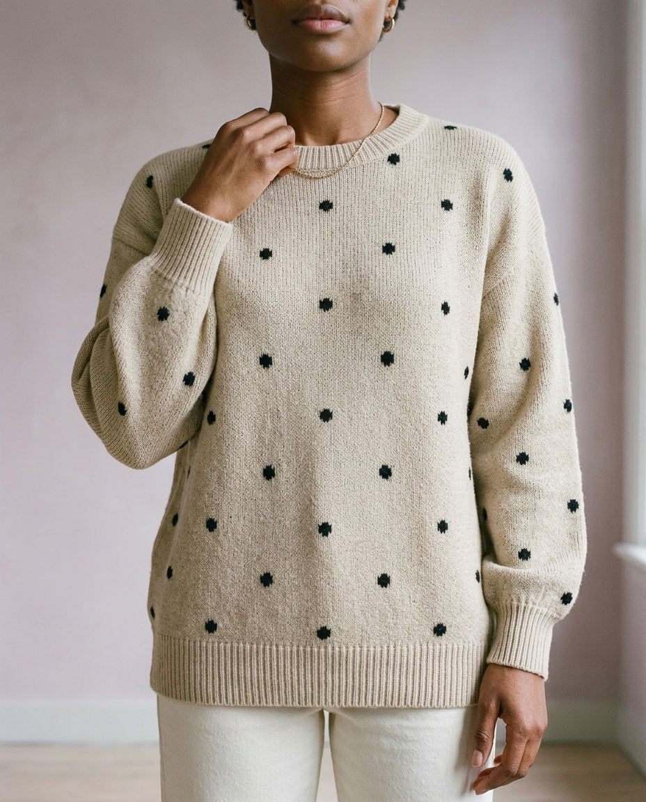 Elsina | Dotted Crewneck Sweater