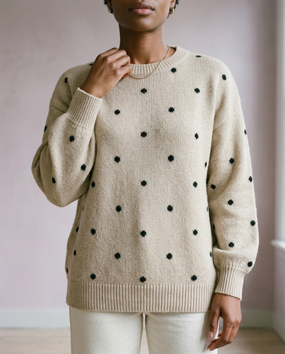 Elsina | Dotted Crewneck Sweater