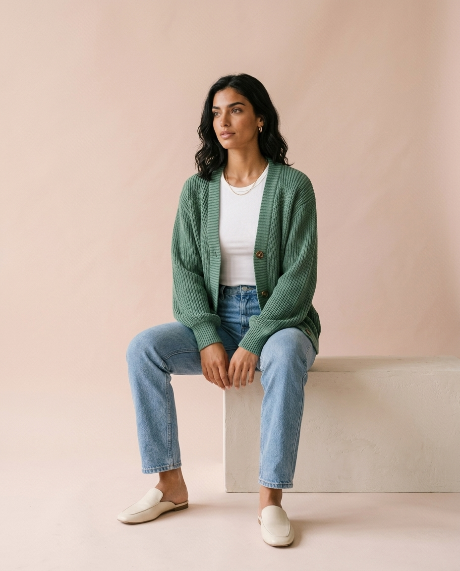 Unina | Ribbed Button Cardigan