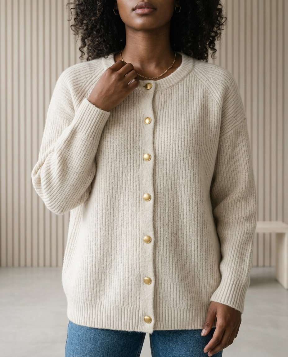 Emara | Textured Button Cardigan