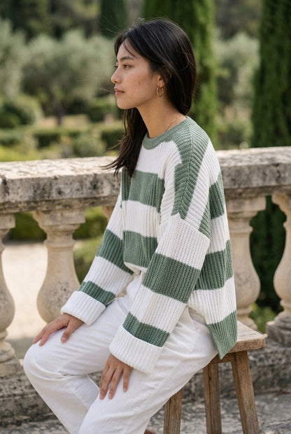 Anelle | Relaxed Ribbed Striped Sweater