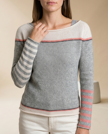 Eirea | Color-Block Boat Neck Sweater
