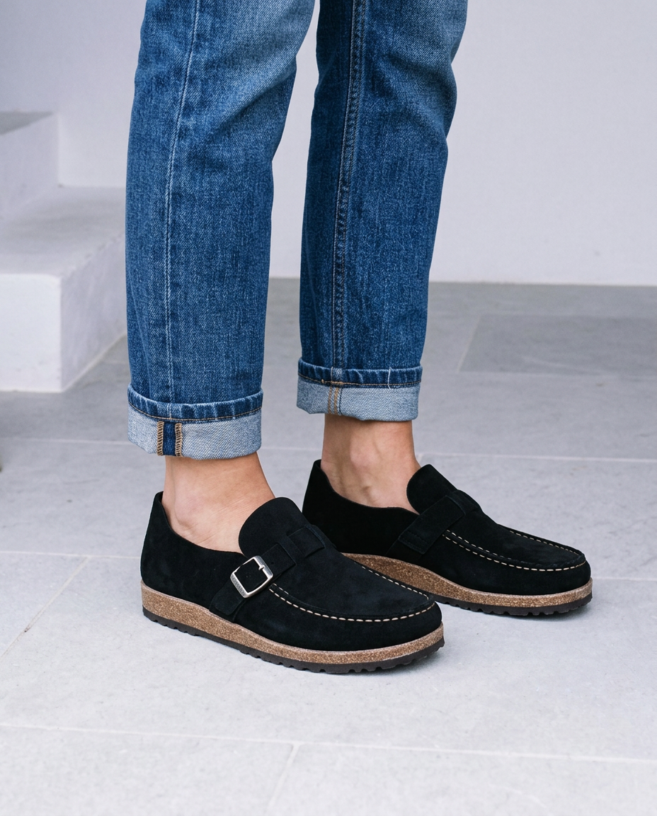 Wrenea | Low Heel Buckle Loafers