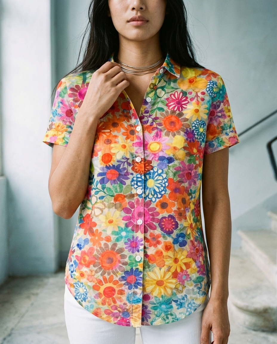 Tovis | Floral Button-Front Blouse