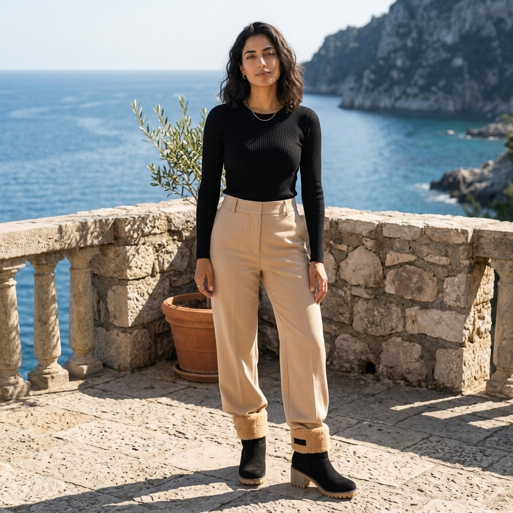 Karea | Plush Cuffed Ankle Boots