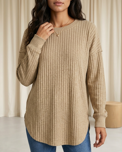 Wrenla | Exposed-Seam Crewneck Sweater
