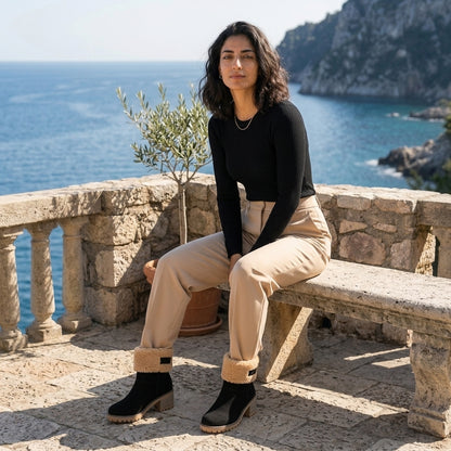 Karea | Plush Cuffed Ankle Boots
