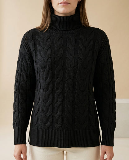 Halise | Cable Knit Turtleneck Sweater
