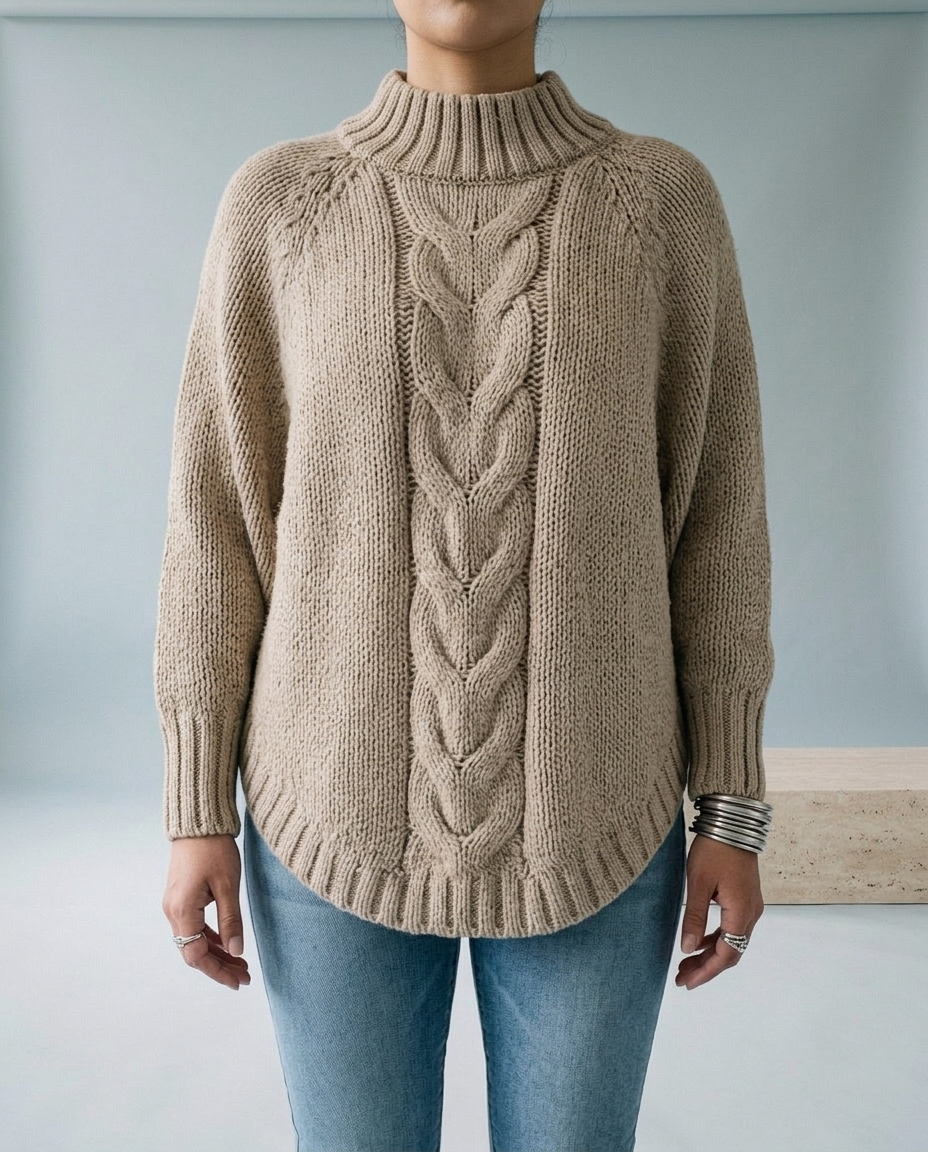 Jolina | Cable-Knit High-Neck Sweater