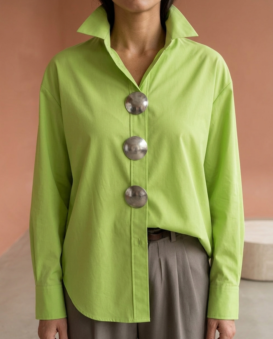 Coriel | Big Button Collar Blouse