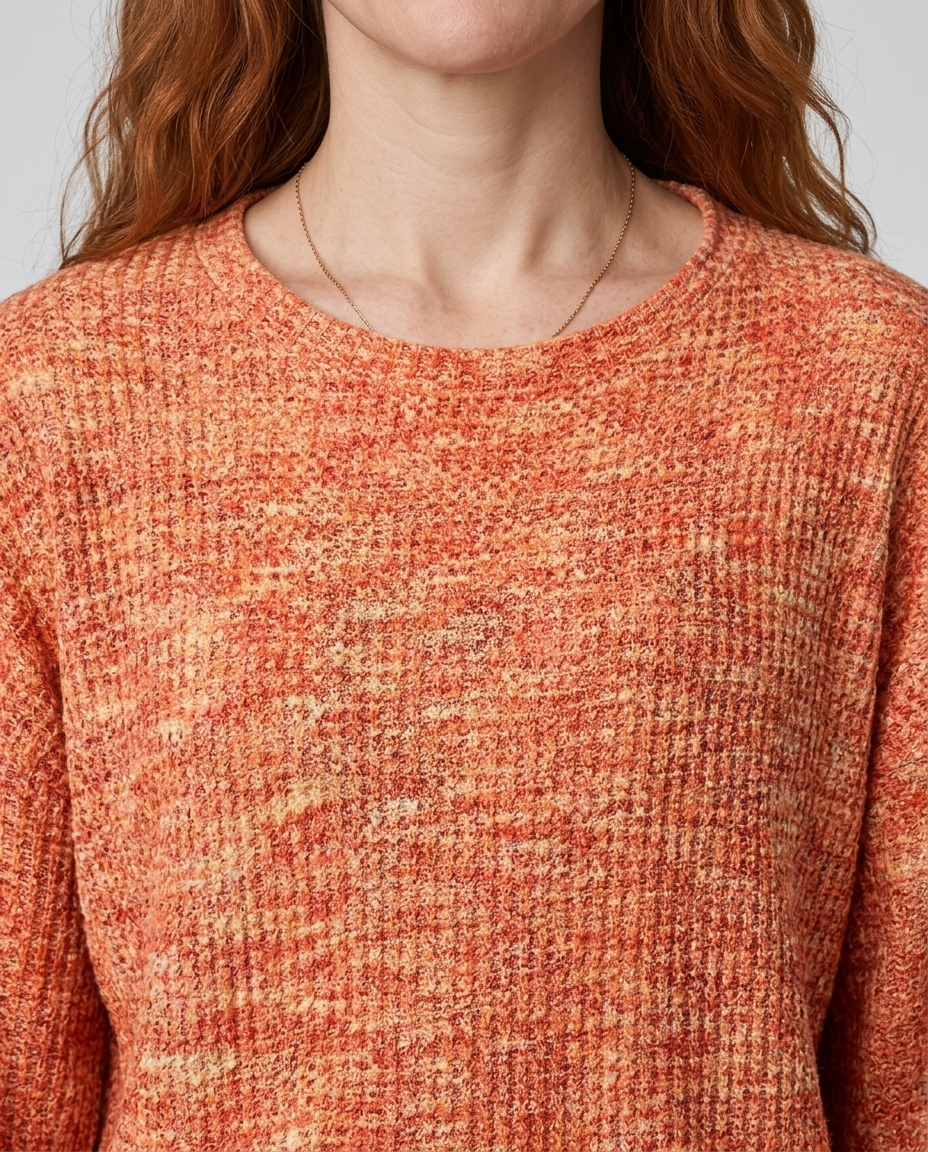 Emine | Waffle-Knit Crewneck Sweater
