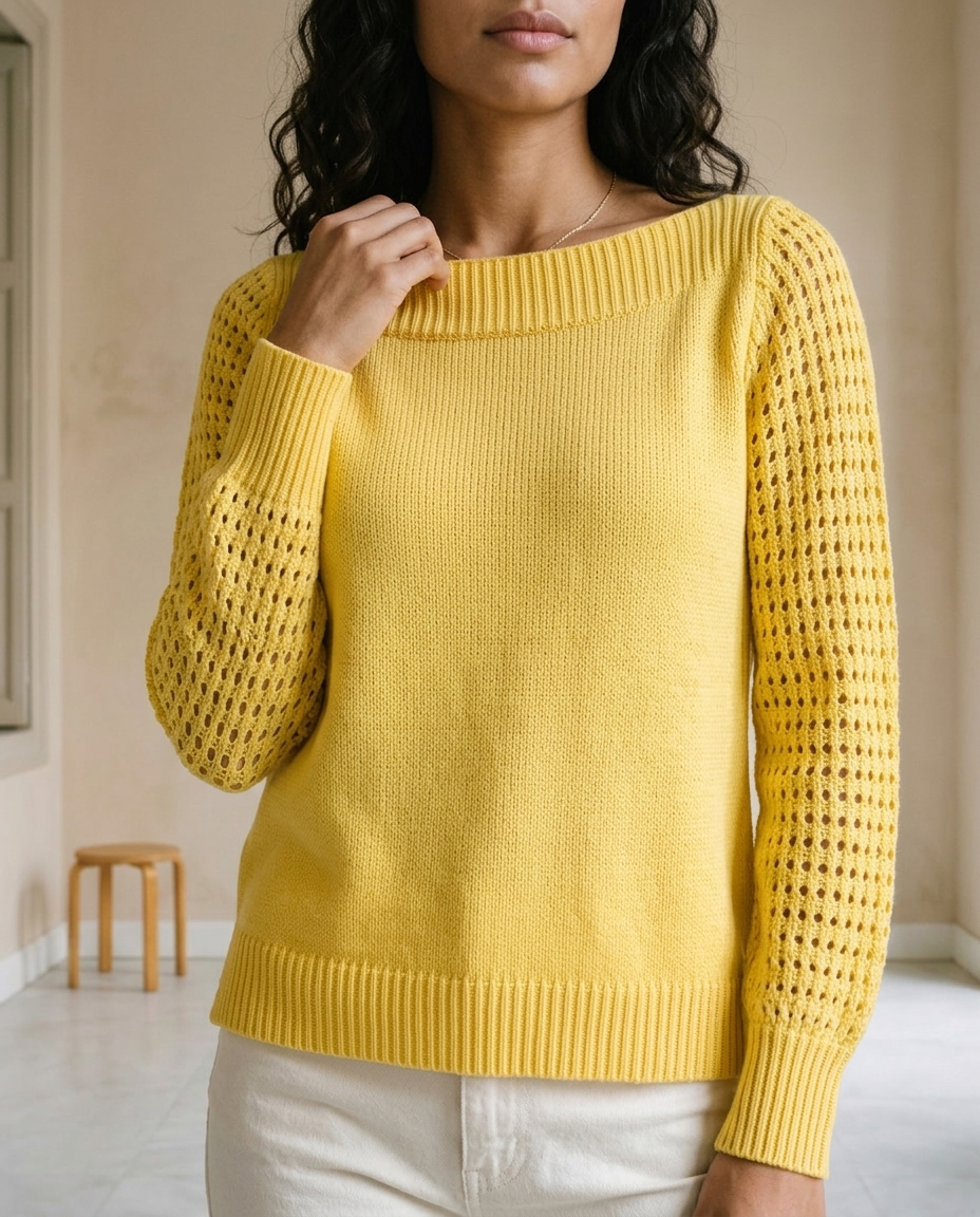 Ovora | Openwork Boat-Neck Sweater