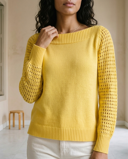 Ovora | Openwork Boat-Neck Sweater