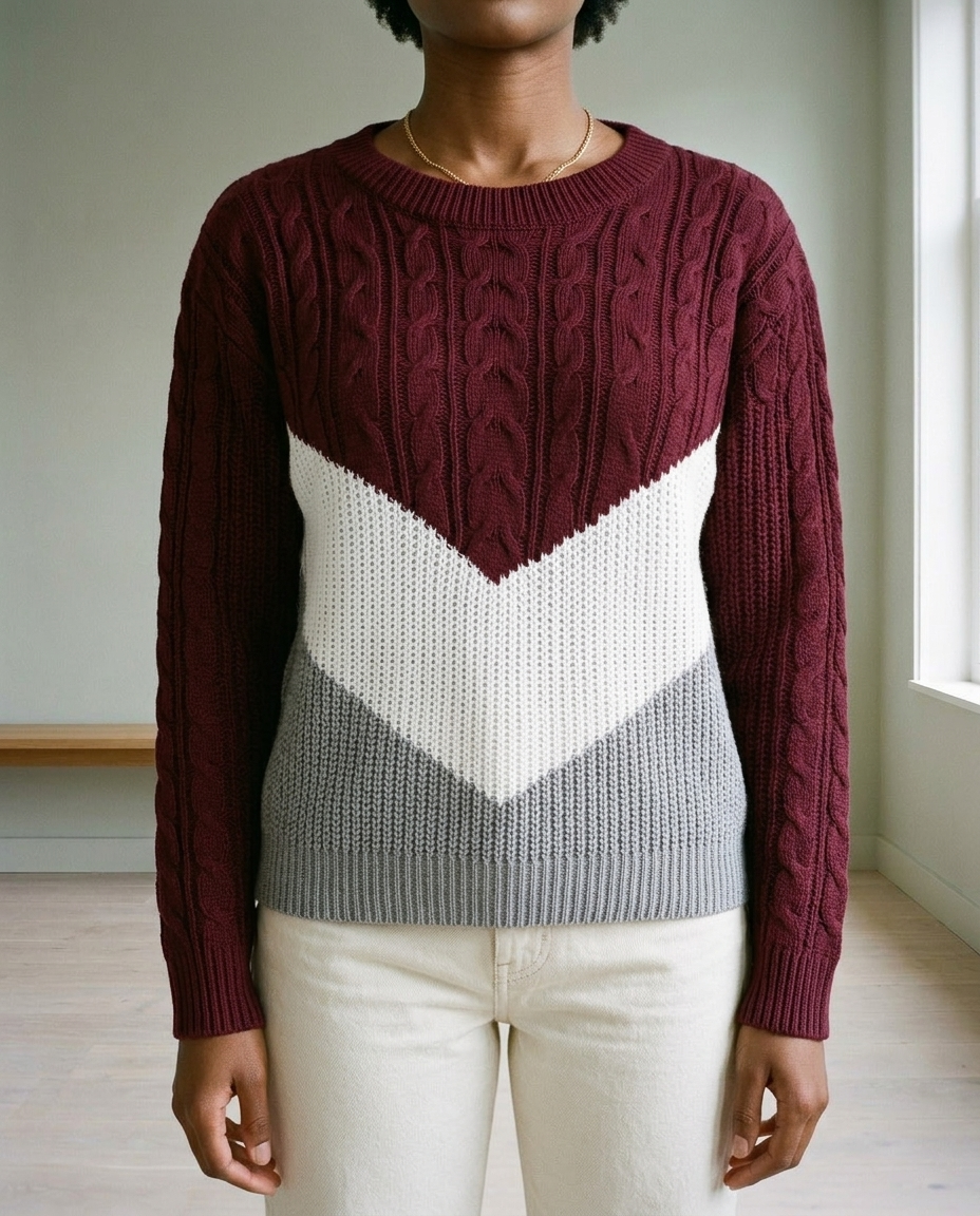 Sukis | Cable Knit Color-Block Sweater