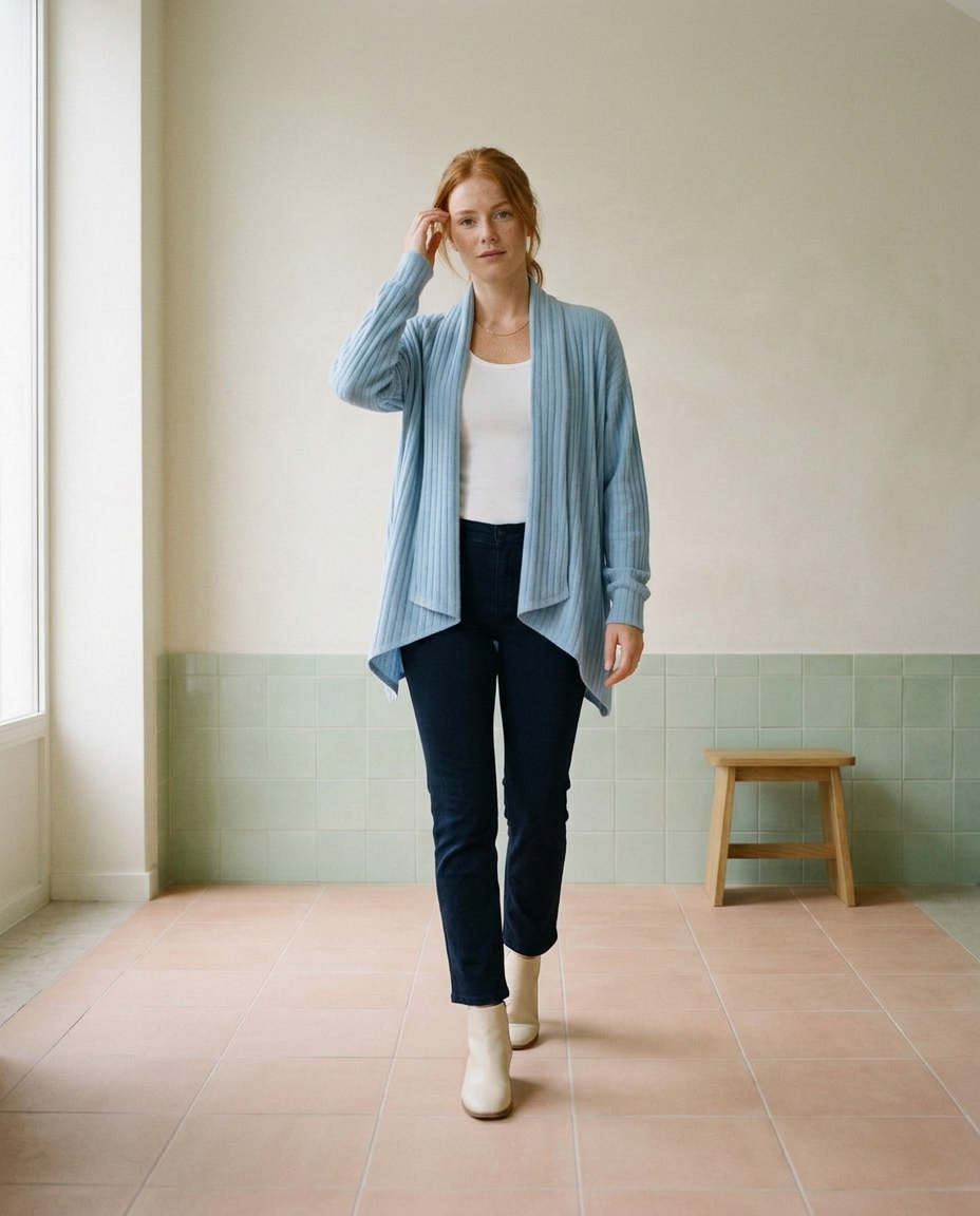 Farya | Open Waterfall Knit Cardigan