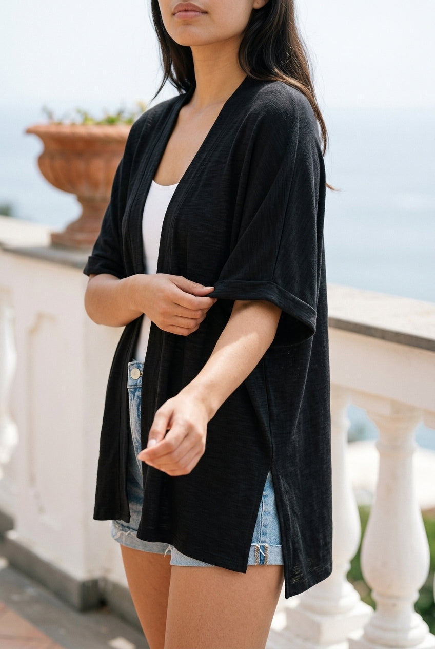 Lonis | Open-Front Knit Cardigan