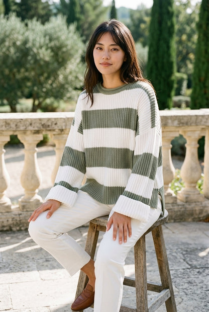 Anelle | Relaxed Ribbed Striped Sweater