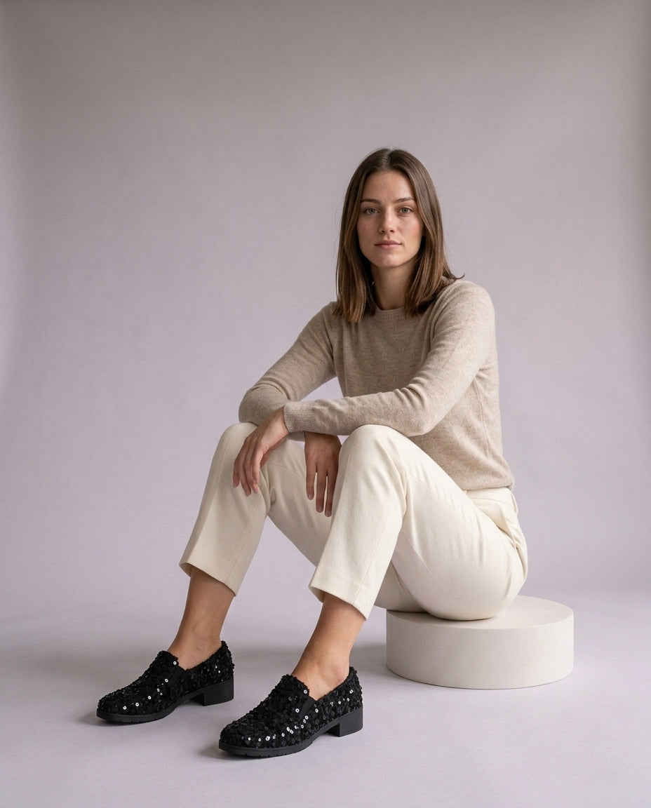 Emmlyn | Sequin Slip-On Loafers