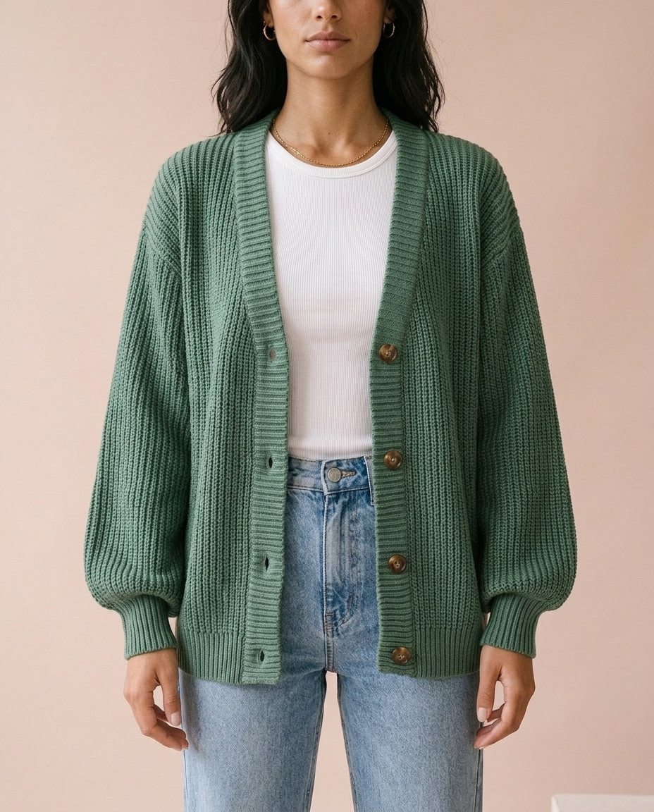 Unina | Ribbed Button Cardigan