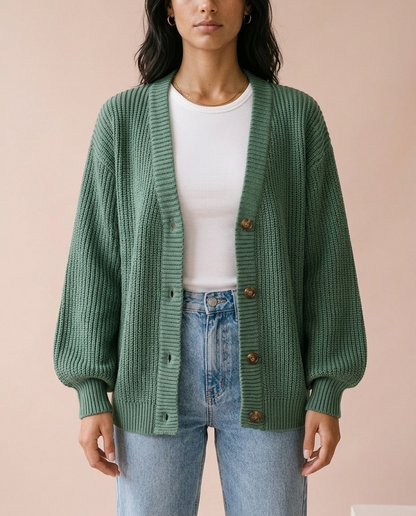 Unina | Ribbed Button Cardigan