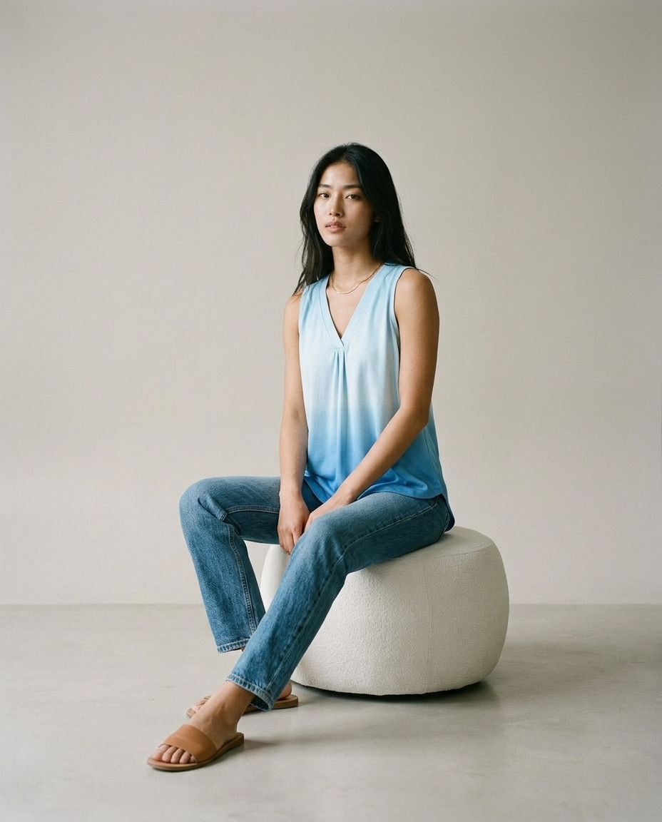 Joanis | Gradient V-Neck Sleeveless Blouse