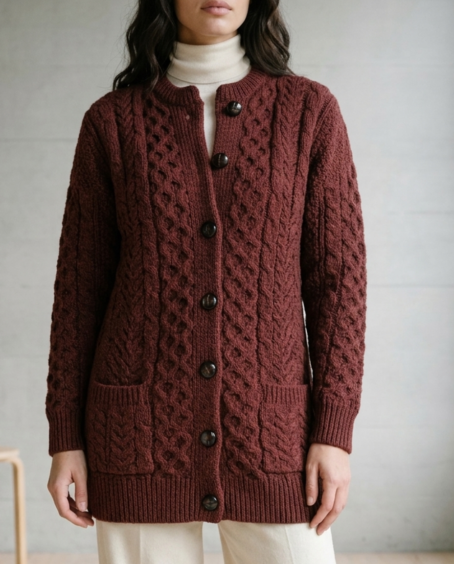 Antja | Cable Knit Button Cardigan