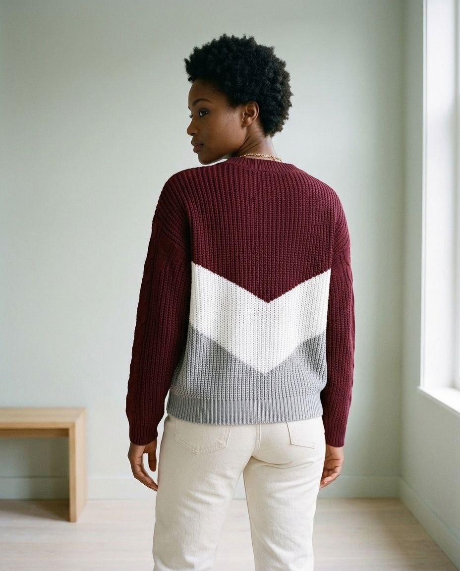 Sukis | Cable Knit Color-Block Sweater